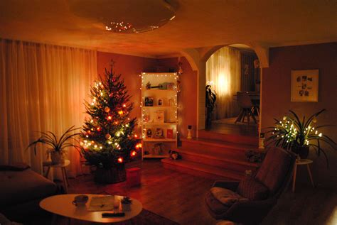 Christmas Interior Evening Lighting Simole Christmas Tree Christmas