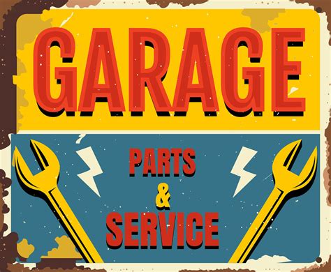 garage vintage sign vector art and graphics