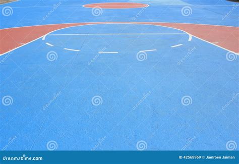 The Basketball Court With White Lines Stock Image Image Of Outside
