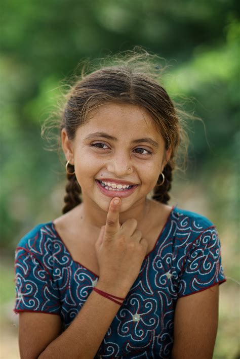 Cute Indian Little Girl In A Village Next To Buhj Gujarat