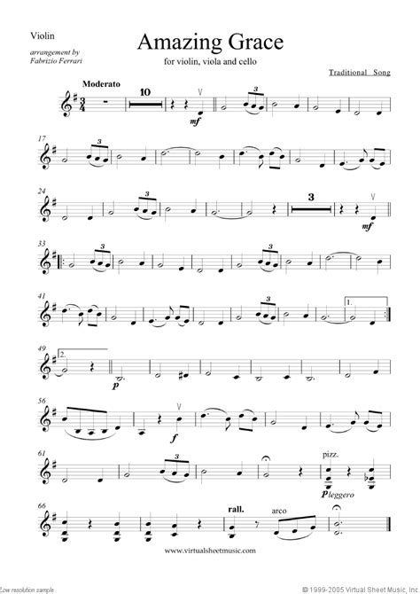 Amazing Grace Sheet Music For String Trio Pdf Interactive
