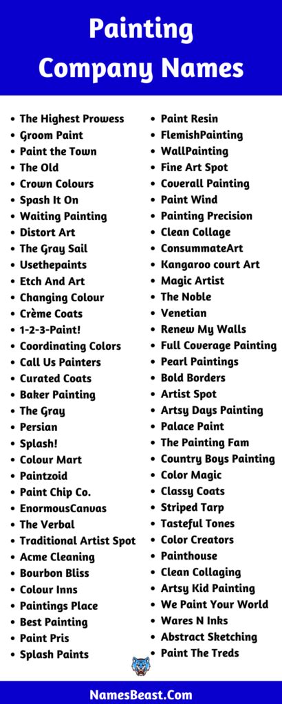 650 Painting Company Names Ideas To Help You Stand Out
