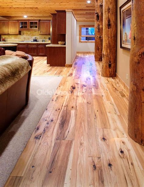 Wide plank oak hardwood flooring. Reclaimed Hickory Flooring | Wide Plank Hickory | Olde ...