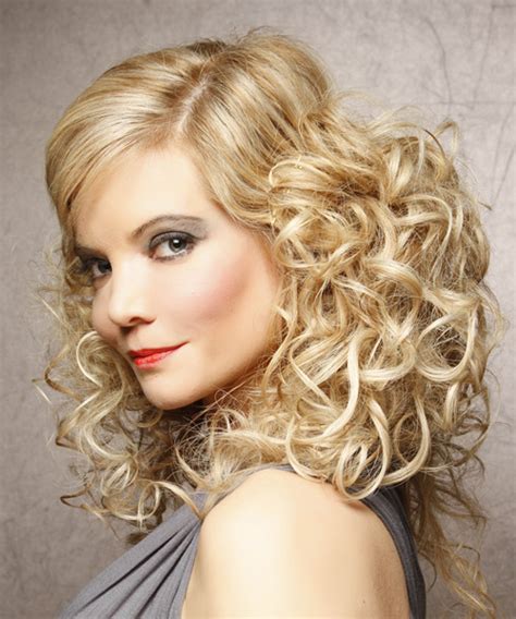 Long Curly Formal Half Up Hairstyle Light Honey Blonde Hair Color