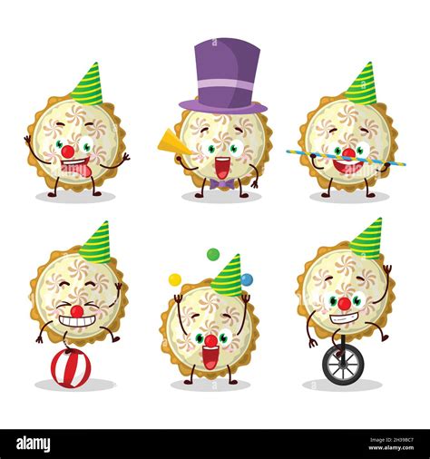 Cartoon Character Of Lemon Meringue Pie With Various Circus Shows Vector Illustration Stock