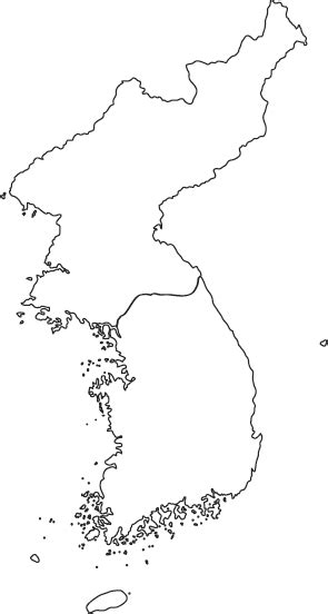 Blank map of korean peninsula. Korean Peninsula Outline Map