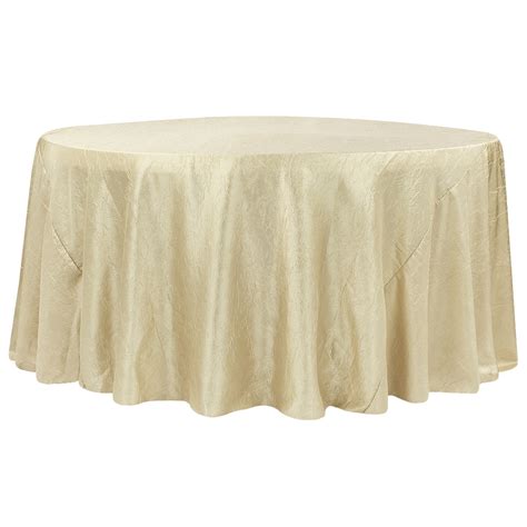 Crushed Taffeta 132 Inch Round Tablecloth Champagne At Cv Linens
