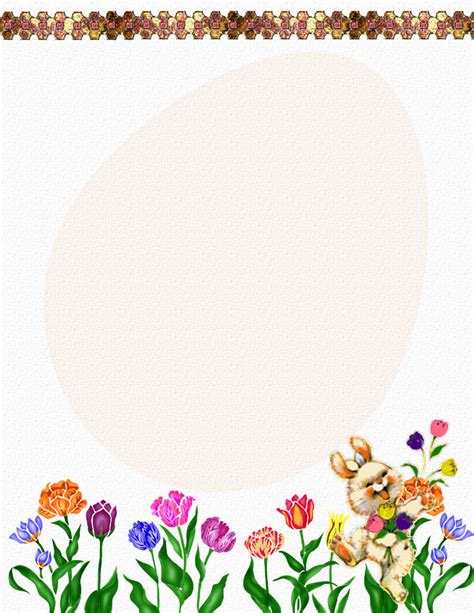 Easter eggs with ribbons border. Easter Stationery Theme FREE Digital Stationery