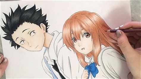 Shouya And Shouko Speed Drawing A Silent Voice Youtube