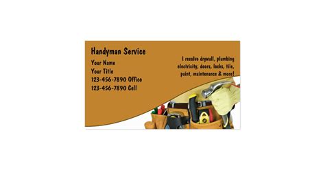 Custom cards, made your way. Handyman Business Cards | Zazzle
