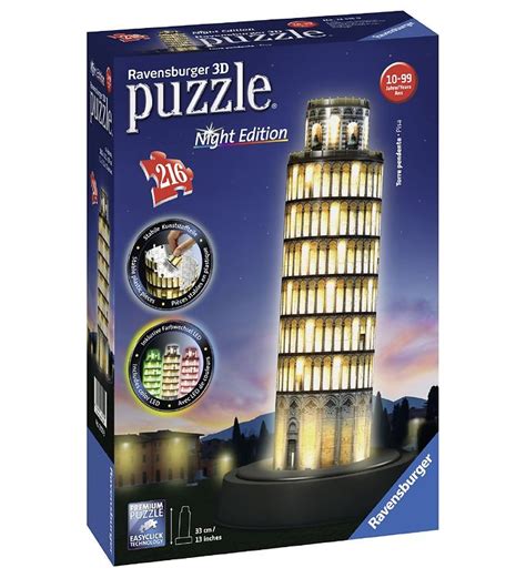 ravensburger puzzle 216 pieces 3d w light the leaning tow