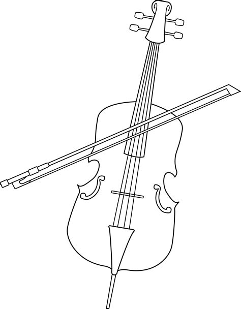 Cello Instrument Drawing Sketch Coloring Page