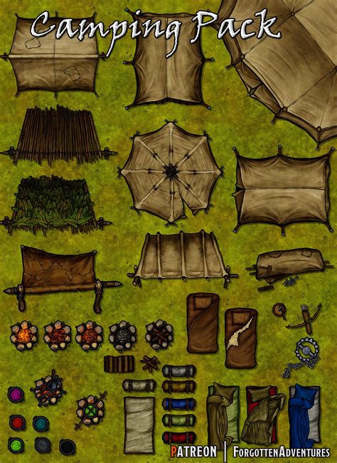 Oc Art Free Mapmaking Assets Tents Bedding Campfires And More