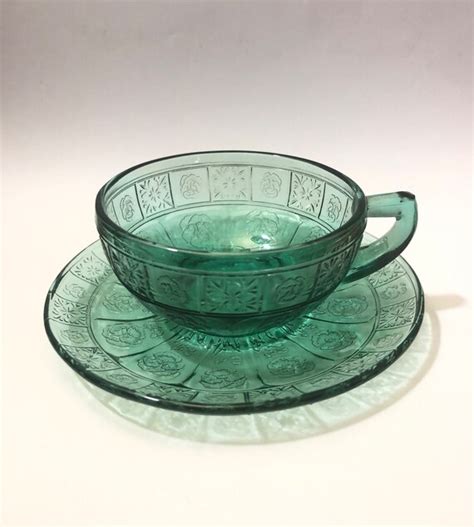 Jeannette Doric And Pansy Pretty Polly Teal Toy Glass Cup And Etsy