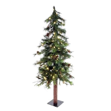 Vickerman 4 Ft Pre Lit Mixed Needle Slim Artificial Christmas Tree With