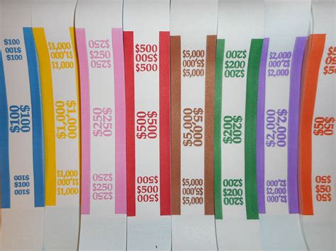 800 Assorted Currency Straps Bands 100 Of Each Denomination