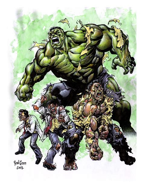 The Hulk Transformation In Ronald Shepherds Commission Art Work