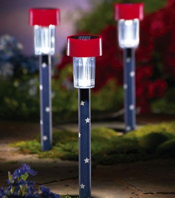 Adding lights to your home is a great way to aesthetically add to your garden or yard, or providing useful functions like lighting up your driveway as you pull in at night. Patriotic Outdoor Solar Pathway Lights