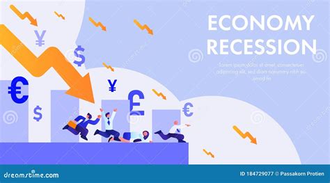 Concept Economy Recession Vector Illustration Stock Vector