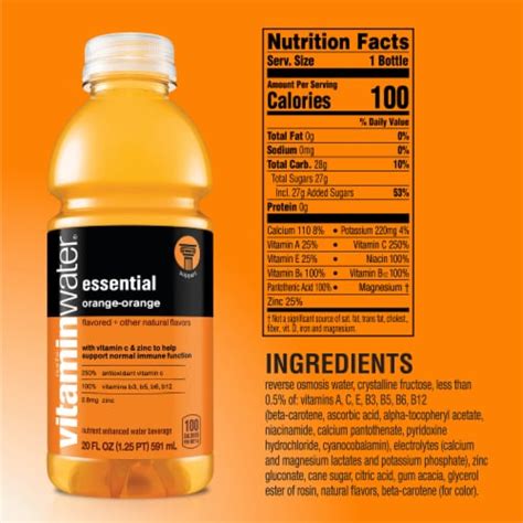Vitaminwater® Essential Orange Flavored Bottled Water 20 Fl Oz Kroger
