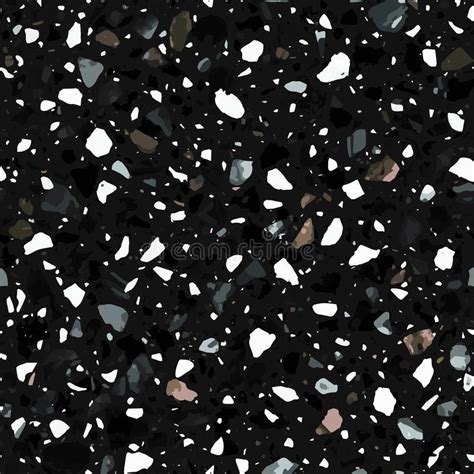 Dark Terrazzo Flooring Texture Vector Marble Stone Floor Seamless