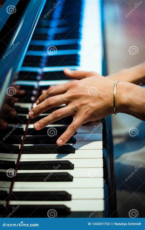 Pianist Hands On The Background Of The Piano Keys Stock Image Image