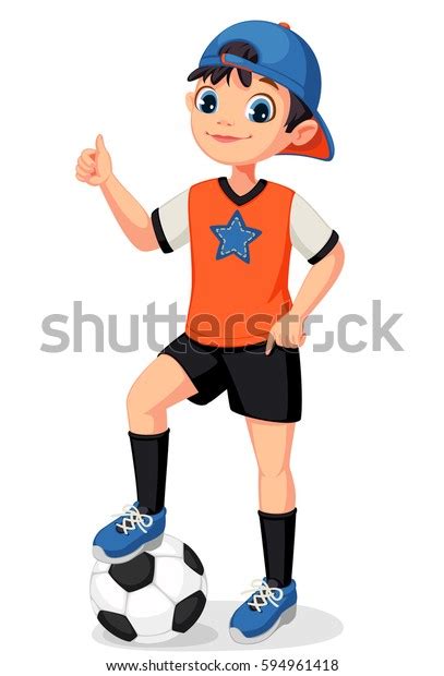 Young Soccer Player Boy Illustration Stock Vector Royalty Free 594961418