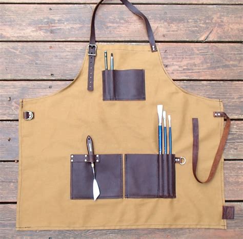 Artists Apron Painting Apron Canvas Apron Leather Etsy