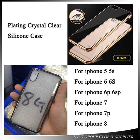 Tpu Rose Gold Plating Crystal Clear Case For Iphone X Cases 7 6 5 5s 6s