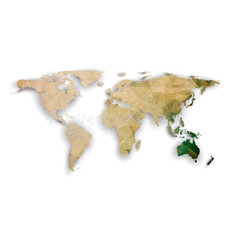 World Map With Shadow Textured Design Vector Stock Vector