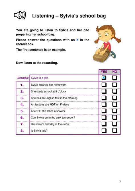 Listening Worksheets With Audio A2