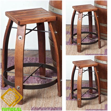 Counter Bar Stool Wine Barrel Stave Legs Pub Whiskey Bistro Top Seat