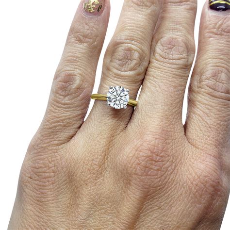 14k Solid Yellow Gold 2 Carat Solitaire Engagement Ring 4 Etsy
