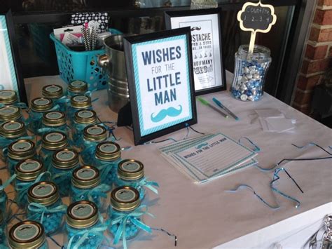 Little man baby shower decorations in blue and gray, bow tie, banner, sign template, water bottle labels, cupcake toppers, diy printing, c02 dereimerdesign. Adorable Baby Shower Themes You'll Want to Borrow - Splendry