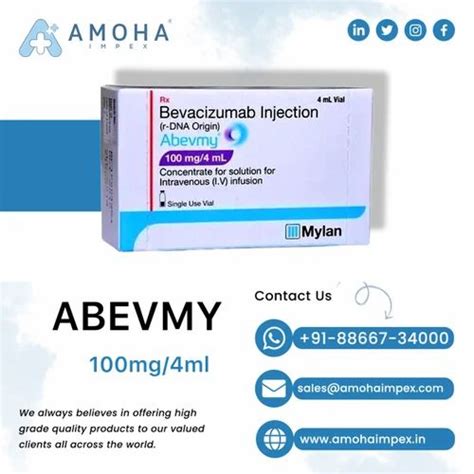 Mylan Pharmaceuticals Pvt Ltd Bevacizumab Injectionabevmy 100mg 4ml