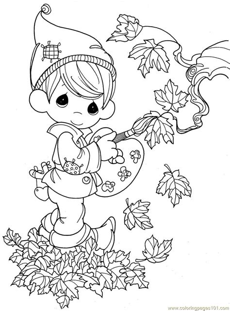 Coloring Pages Autumn kids (Natural World > Autumn) - free printable