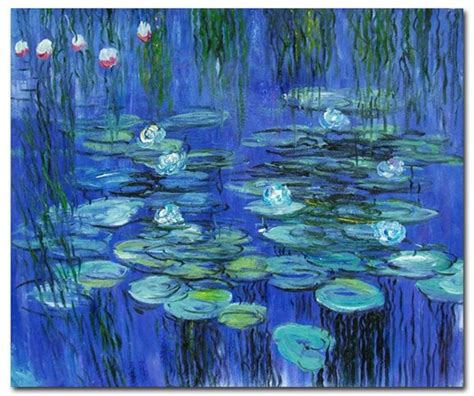 Blue Water Lilies Monet Paintings Famous Art Canvas Paintings