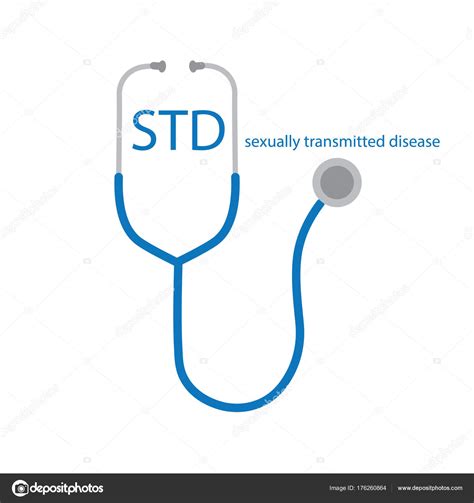 Std Sexually Transmitted Diseases Text And Stethoscope Icon Vector