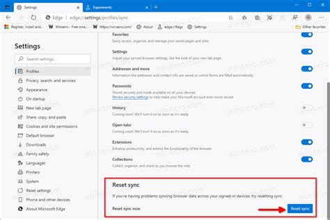 How To Enable Or Disable Reset Sync In Microsoft Edge Browser Privacy
