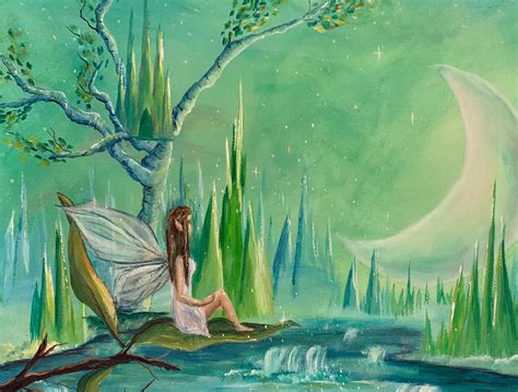 Whimsical Fairy Art Print On Canvas Fairytale Home Decor Etsy Uk