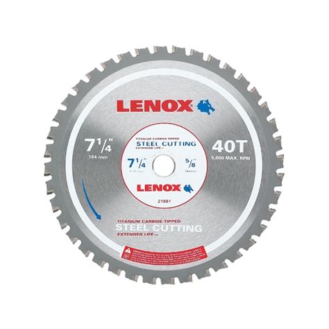 Lenox 7 14 In 40 Tooth Continuous Carbide Circular Saw Blade In The