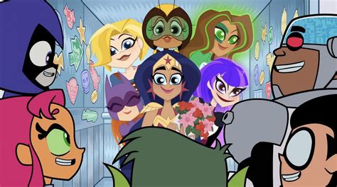 teen titans go and dc super hero girls face off against kryptonian villain in mayhem in the