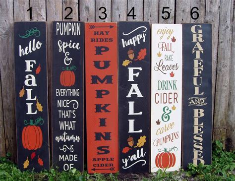 Reversible Vertical Porch Signs For Fall 3 Feet Porch Signs Fall