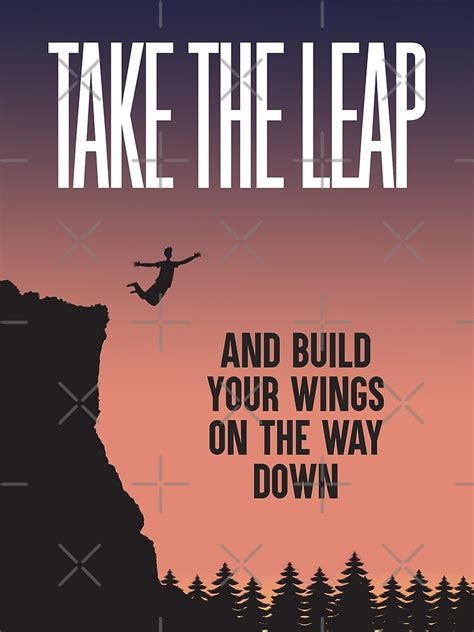 Take The Leap Quote Entrepreneur Illustration Art Poster For Sale By