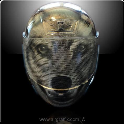 Wolf Design Motorcycle Helmet Foodlineartillustration