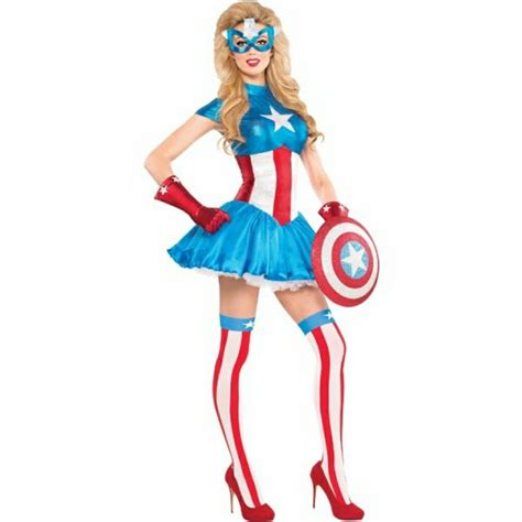 Captain America Costume Dress And Mask Marvel Dress Party City Costumes Popular Halloween Costumes