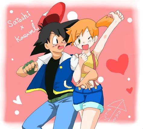 Satoshi And Kasumi Pokeshipping ️ Pokémon Heroes Pokemon Ash And