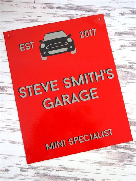 Personalised Mini Garage Tin Sign Austin Bmc Cooper Car T Etsy
