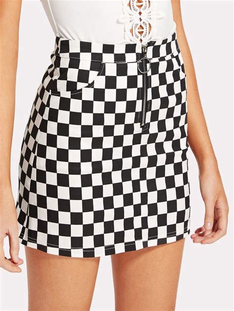 Checkered Mini Fashion Skirt Checkered Skirt Summer Mini Skirt Mini