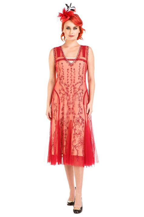 jackie 1920s flapper style dress in cherry by nataya flapper style dresses vintage style
